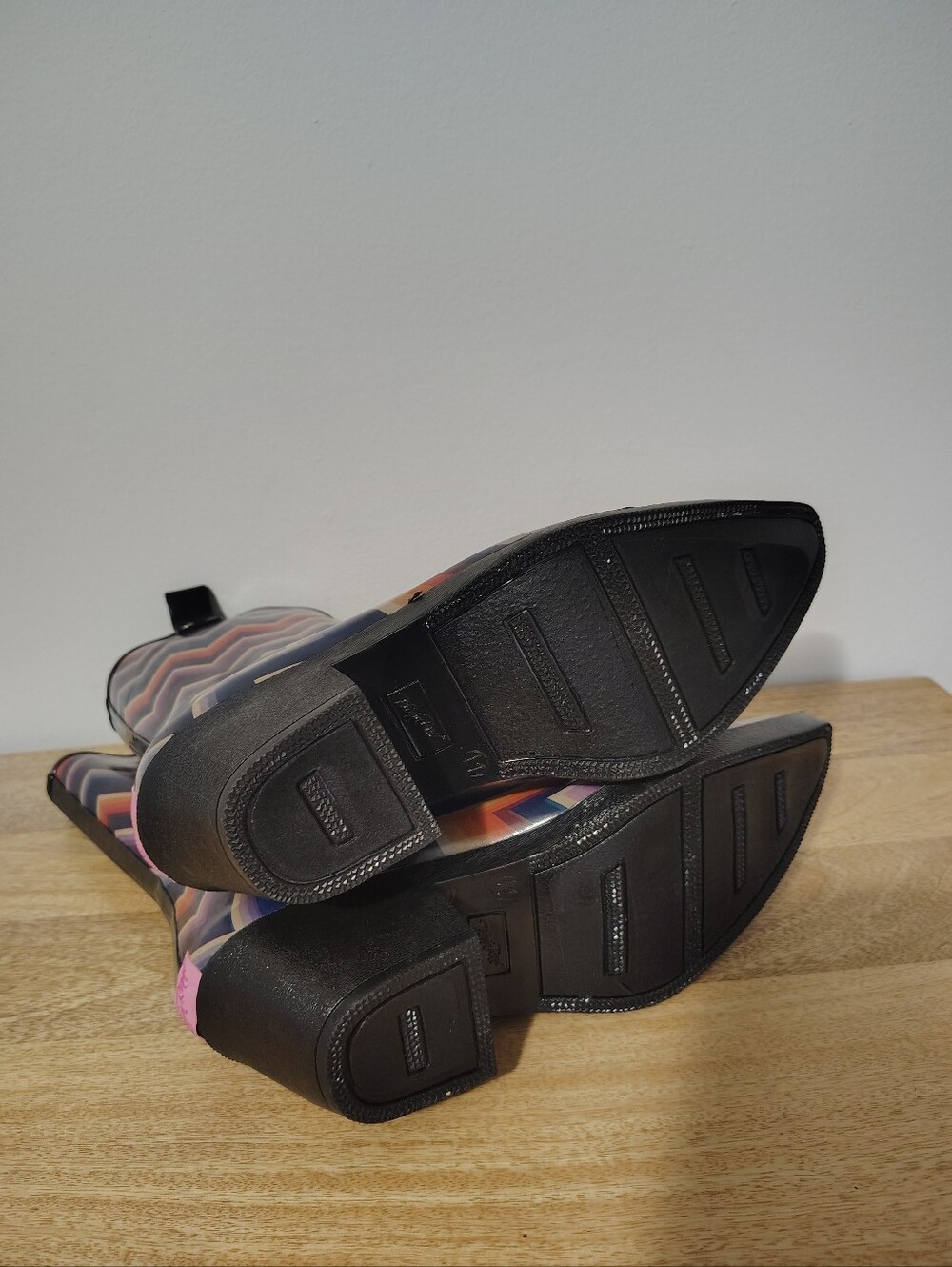Blazin Roxx Multicolor Chevron Ankle Rain Boots - Black Soles